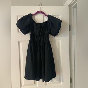 Off the shoulder puff sleeve mini dress